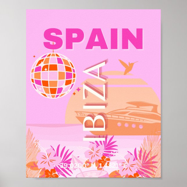 Ibiza, España, Viajes, Arte Preppy, Rosa, Preppy (Frente)