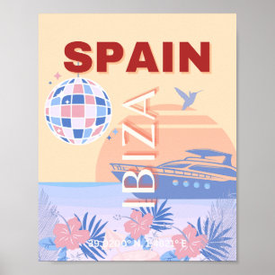 Ibiza, España, Viajes, Arte Retro, Pastel