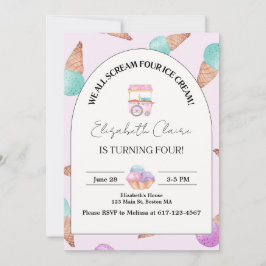 Ice Cream 4ª Invitación de cumpleaños