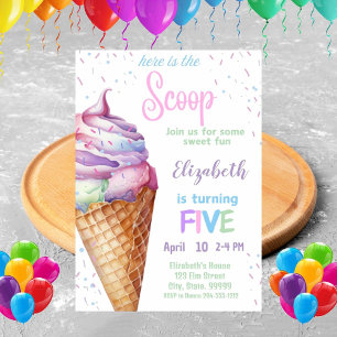 Ice Cream 5ª Invitación a la fiesta de cumpleaños