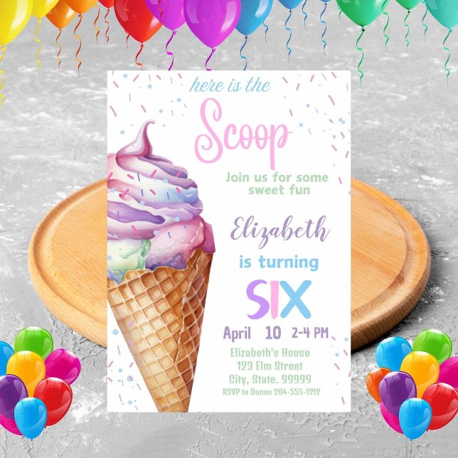 Ice Cream 6ª Invitación a la fiesta de cumpleaños (Subido por el creador)