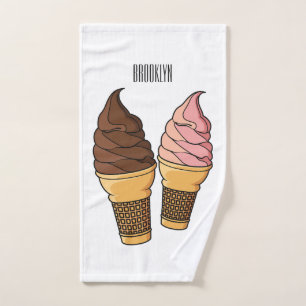 Ice cream cone cartoon illustration 