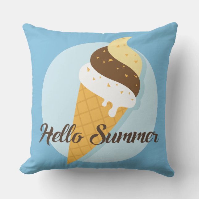 Ice Cream Hola personalizado almohadas de tiro (Anverso)