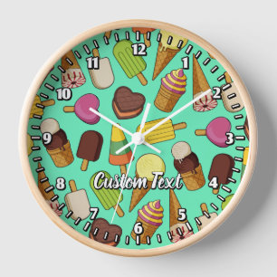 Ice Cream Iconos Gran Reloj