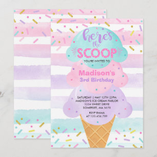 Ice Cream Invitación Ice Cream Fiesta de Cumpleaño