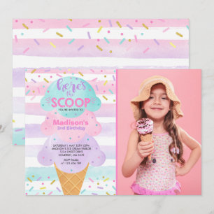 Ice Cream Invitación Ice Cream Fiesta de Cumpleaño