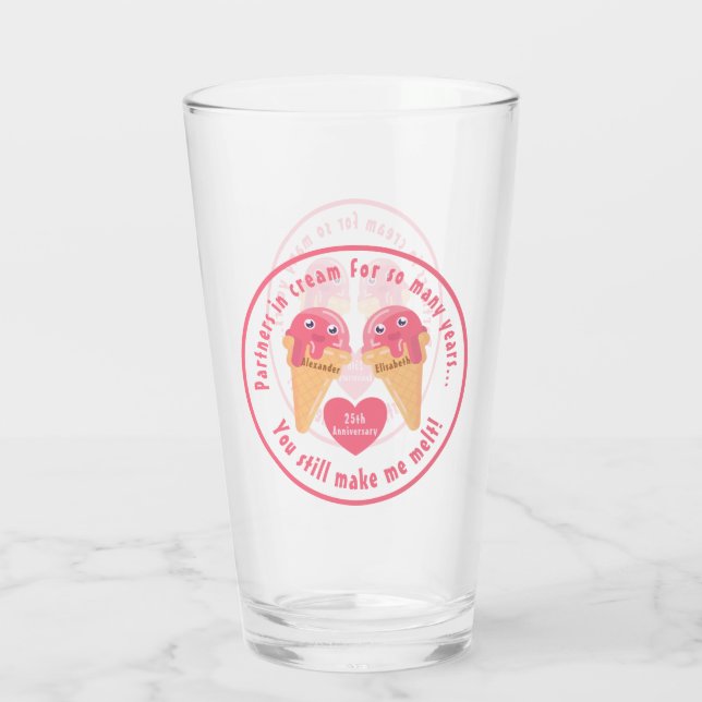 Ice Cream Scoops Cute Romántico El día de San Vale (Reverso)