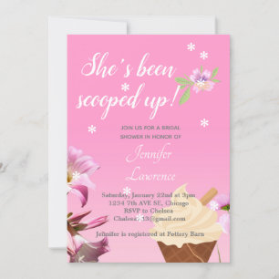 Ice Cream Scoopup Bridal Shower Invitación