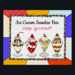 Ice Cream Sundae Bar Baby Shower o Poster Boda<br><div class="desc">Boda o ducha de bebé Poster helado Sundae.</div>