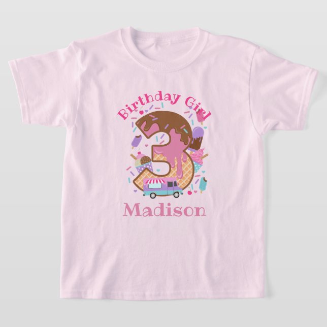 Ice Cream Tercer cumpleaños camisetas para niños p (Distribución)