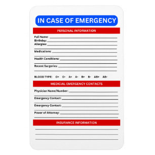 ICE en el imán Funda de respuesta de emergencia