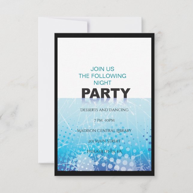ICE HOCKEY Bat Bar Mitzvah Invitación (Anverso)