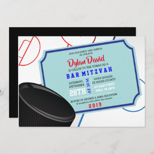 ICE HOCKEY TICKET Bar Bat Mitzvah Invitación
