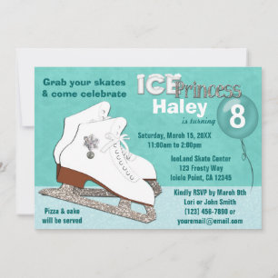 Ice Patinar Invitación al cumpleaños Princesa de H