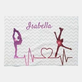 Ice Skater Toalla de hoja latido rosa a estrella r