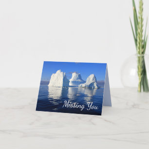 Icebergs árticos faltan tarjeta de nota fotográfic