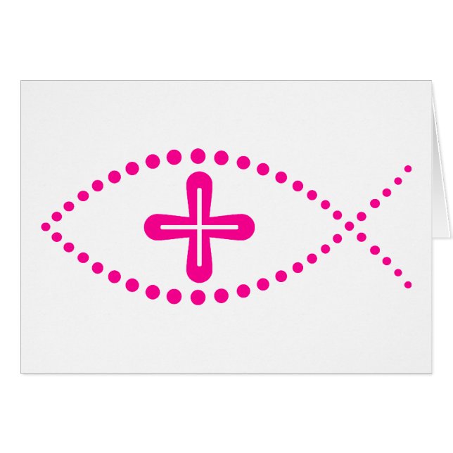 Ichthus Pink Christian Fish (Anverso (Horizontal))