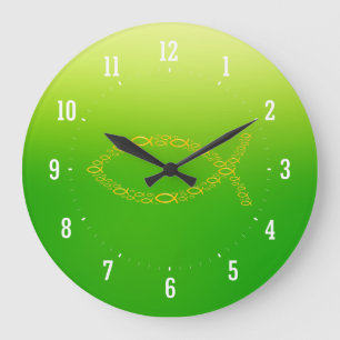 Ichthus - reloj de pared cristiano del símbolo de