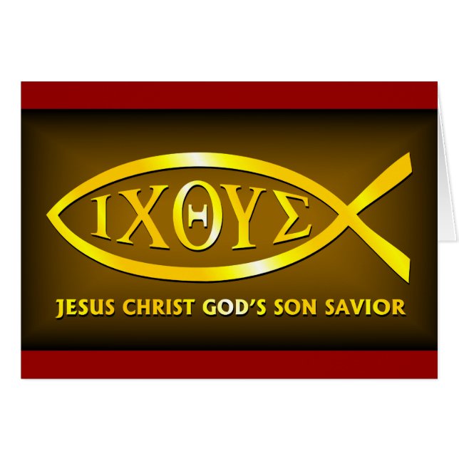 ICHTHUS: Símbolo de los pescados de Jesús (Anverso (Horizontal))