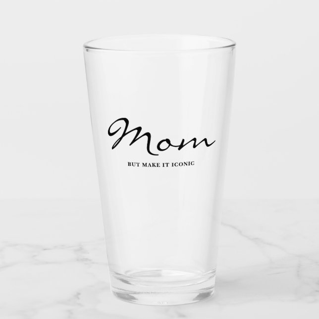 Iconic Fun Witty Cool Mom Clear Glass (Anverso)