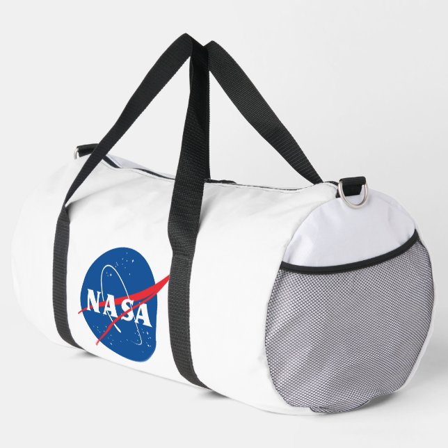 Icónica Bolsa de Duffel Grande de la NASA (Blanco  (Esquina derecha)