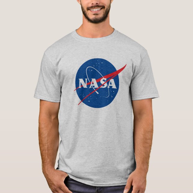Icónica camiseta de algodón pesado de la NASA (gri (Anverso)