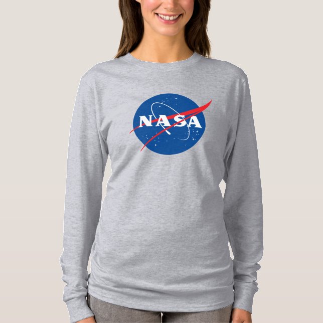 Icónica camiseta L/S femenina de la NASA (gris lun (Anverso)