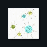 Icónica Estallidos Atómicos Lienzo Envuelto<br><div class="desc">Este icónico patrón de lienzo envuelto de estrenos atómicos presenta estallidos atómicos icónicos. ¡Así es! La vieja escuela, el fondo color crema con especkles dorados es el escenario perfecto para el turquesa vibrante, el apetitoso apio y los círculos kitschy de color verde peral. Las manchas de color se colocan esporádicamente...</div>
