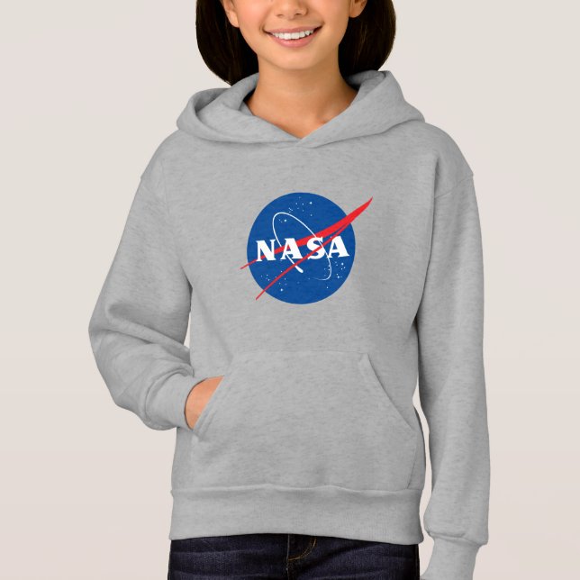 Icónica Hoodie Gris Luna de Chicas de la NASA (XS- (Anverso)
