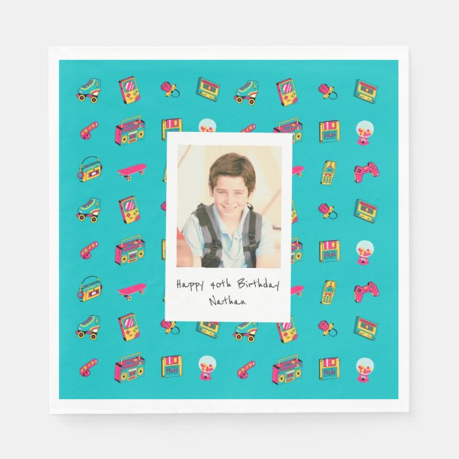 Icónica servilleta de cumpleaños número 40 de los  (Anverso)