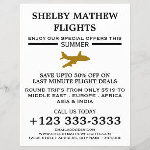 Icono de avión de oro, volante publicitario de aer