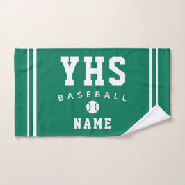 Ícono de béisbol, nombre personalizado y escuela, 