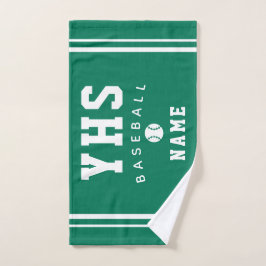 Ícono de béisbol, nombre personalizado y escuela, 