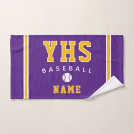 Ícono de béisbol, nombre personalizado y escuela, 