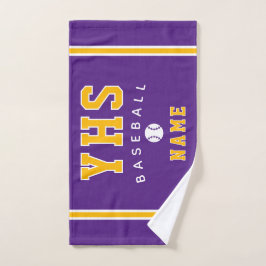 Ícono de béisbol, nombre personalizado y escuela, 