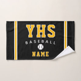 Ícono de béisbol, nombre personalizado y escuela, 