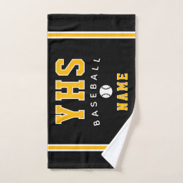 Ícono de béisbol, nombre personalizado y escuela, 