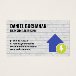 Icono de electricidad y hogar   Muro de ladrillo