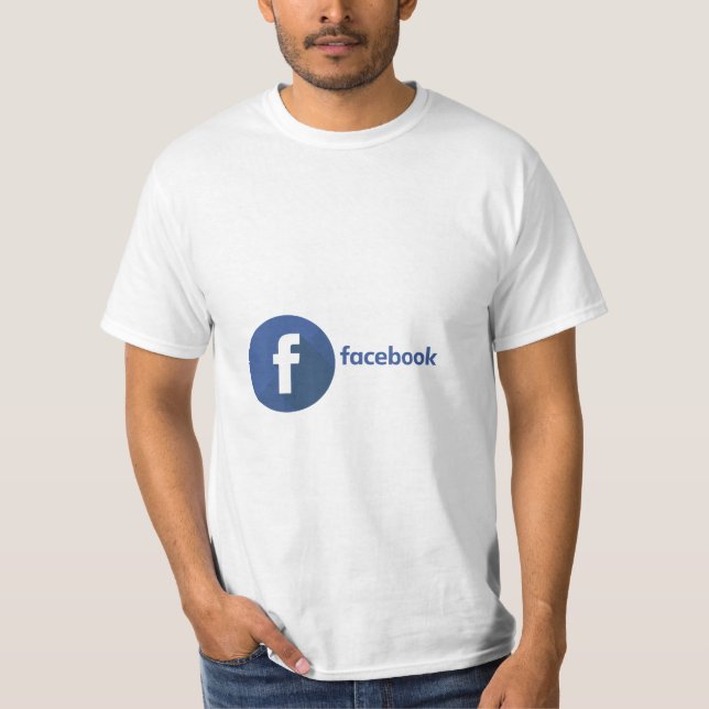 Icono de Facebook agregó camiseta masculina (Anverso)