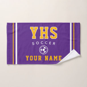 Ícono de fútbol, nombre personalizado y escuela, m