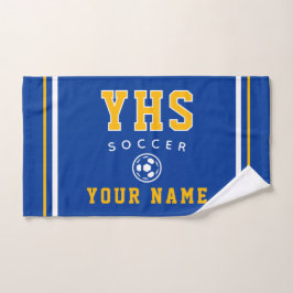 Ícono de fútbol, nombre personalizado y escuela, m