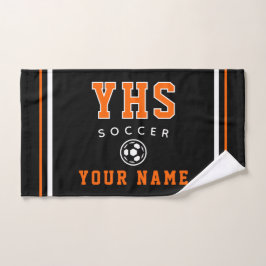 Ícono de fútbol, nombre personalizado y escuela, r