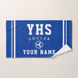 Ícono de fútbol, nombre personalizado y escuela, r
