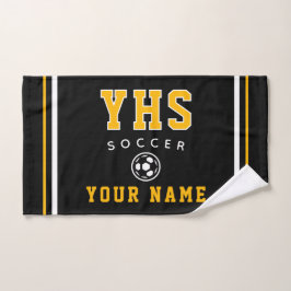 Ícono de fútbol, nombre personalizado y escuela, r