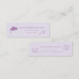 Icono de graduación minimalista Tarjeta Purple