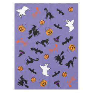 Ícono de Halloween lindo y espeluznante mantel púr