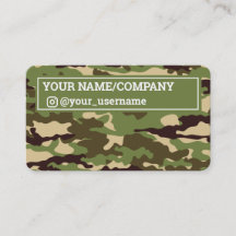 Icono de Instagram Trendy Camo Tarjeta de presenta