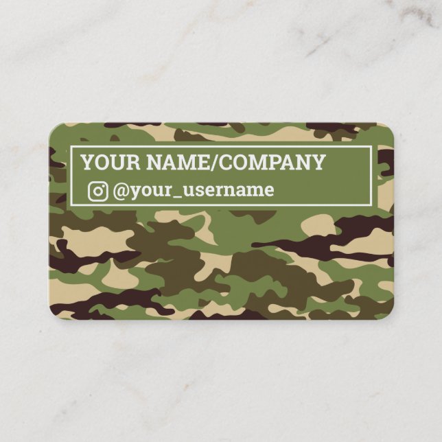 Icono de Instagram Trendy Camo Tarjeta de presenta (Anverso)