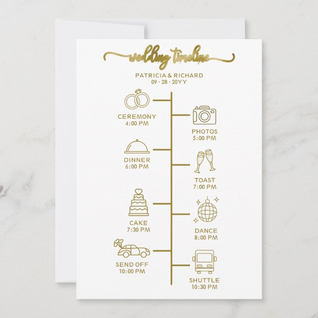 Icono de Itinerario de Boda Chic Script Programa d (Anverso)