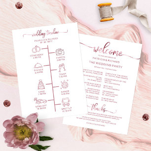 Icono de itinerario de boda guión chic programa de